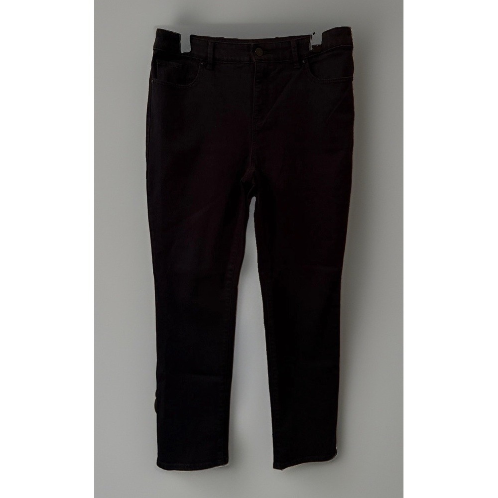 Chico's So Slimming Slim Jean Size 1 Short Solid Black Stretch Denim Pants 8S